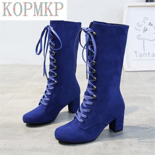2020 Sping Women Boots Fashion Flock Platform Gothic Boots Punk Combat Boots for Lace Up Thigh High Boots Winter Boots Women