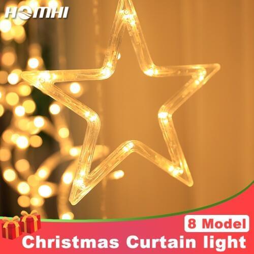 Star Light Moon Luces Led Decoracion Christmas Lights String Guirlande Lumineuse Lichterkette for Room Decorations Home Ramadan