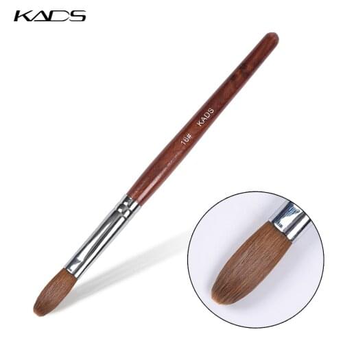 1pc 16# New Nail Art Hot Sale Kolinsky Acrylic Brush With Red Wood Handle Round Flat Head Gel Builder Acrylic Nail Gel Brush