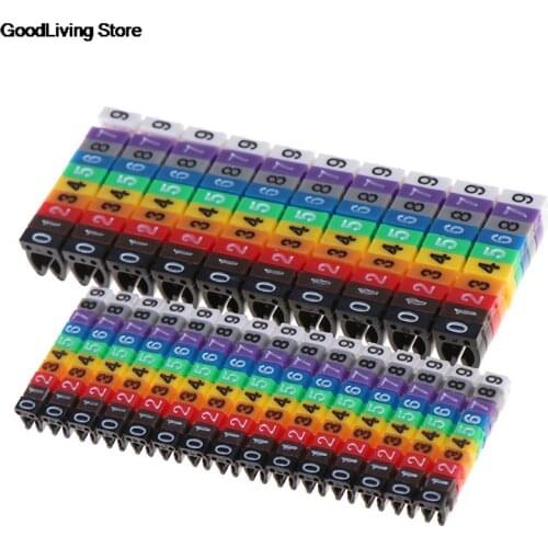 150 Pcs/lot Cable Markers Colourful C-Type Marker Number Tag Label For 2-3mm Wire