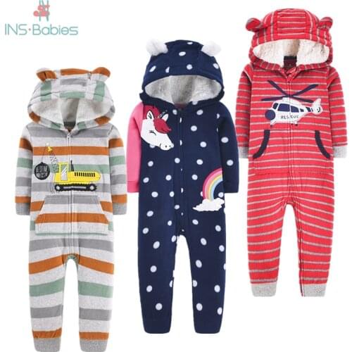 2021 Newborn Baby Winter Hoodie Clothes boys Baby clothing Girl 9m-24m Boy Jumpsuit christmas baby Romper warm clothing for kids