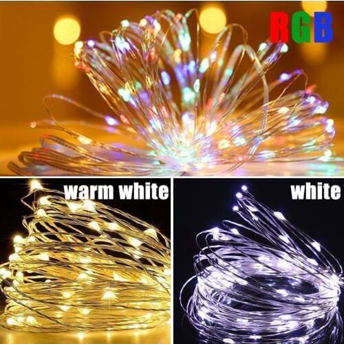 50/100/200 LED Copper Wire Lamp String Holiday lighting Fairy Garland Decorative Lights Xmas With Controller Set