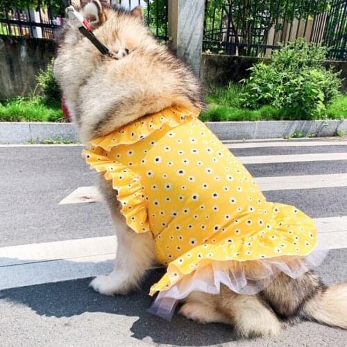 Big Dog Dress Summer Large Dog Clothes Samoyed Husky Golden Retriever Clothing Poodle Schnauzer Corgi Costume Pet Products Skirt