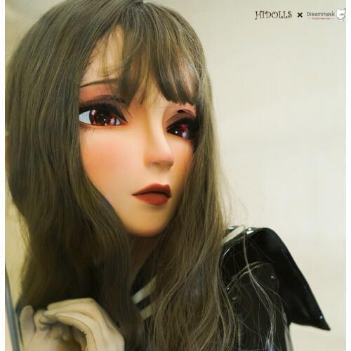 HD03)HIDOLLS Handmade Female Girl Resin Half Head Cosplay Japanese Role Play BJD Kigurumi Mask Crossdresser Doll Mask