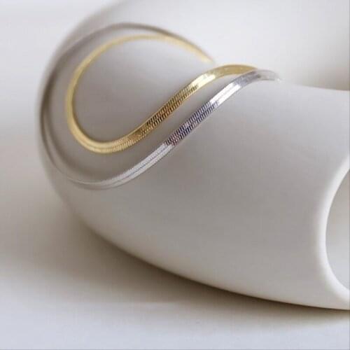 Delicate Shining Silver Color Chain Necklace for Woomen Girl Simple Clavicle Chain Party Jewelry