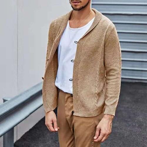 New Fashion Cardigan Knitted Men Coat Sweater Autumn Winter Solid Long Sleeve Cardigans Casual Streetwear Fashion Male Jacket