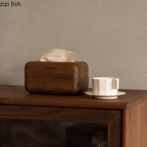 Natural Walnut/cherry Wood Tissue Box Hotel Paper Towel Organizer Home Living Room Coffee Table Vintage Removable Tissue Box