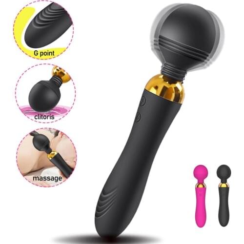 Powerful Vibrator 18 Speeds Dual Motor Dildo Sex Toy for Woman AV Magic Wand Vibrators Clitoris Stimulator Erotic Toys for Adult