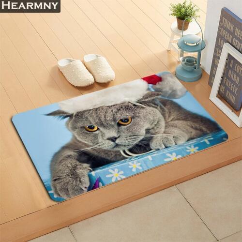 New Arrival Doormat British Shorthair Cat Home Mat Machine Made Anti Slip Carpet Living Room/Hallway Bath Mat Christmas Gift