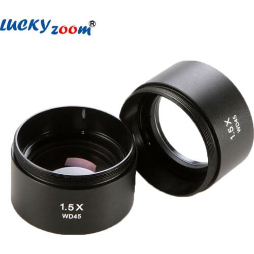Luckyzoom WD45MM 1.5X Objective Lens For Stereo Microscope Binocular Trinocular Microscope Accessories Auxiliary Barlow Lens