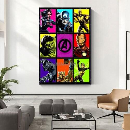 Marvel Anime Avengers Movie Poster Art Print Wall Art Print Canvas Painting Picture on The Room Wall Living Room Decor Superhero