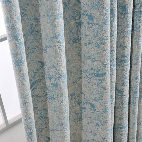 Custom curtain Simple modern Nordic style shading chenille Flocked curtain livingroomr bedroom blackout curtain M270