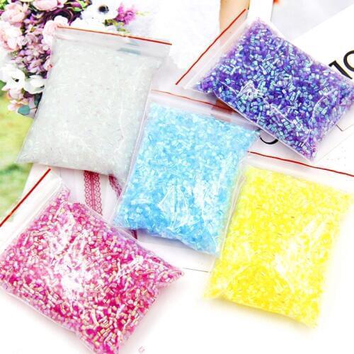 Colorful Tube Beads Slime Accessories Filler AB Color-plated Hose Fluffy Slime Additives Lizun DIY Toys Kid Slime Supplies Decor