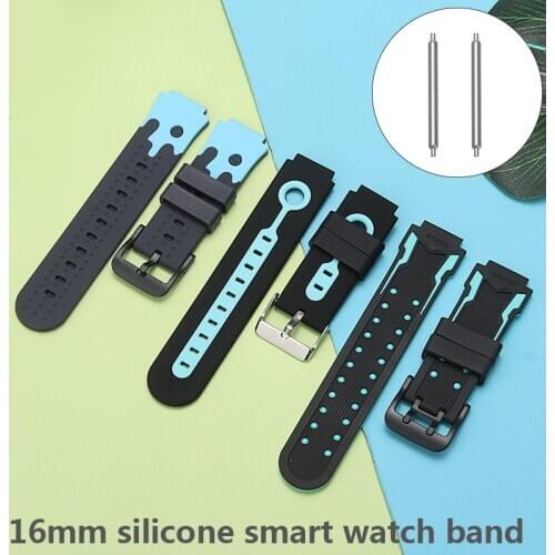 16mm Silicone Replacement Strap For Child Kids Waterproof Sport Watchbands Fashion Universal Smart Watch Accessories Strap
