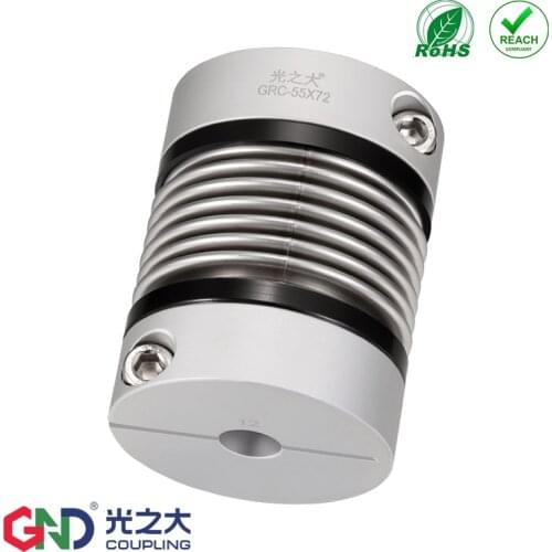 GRC Aluminum Alloy Bellows Top Series clamp series shaft couplings design for servo step motor coupler