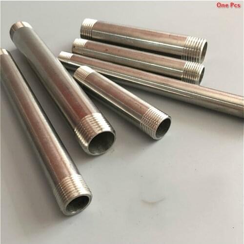 1/4" 3/8" 1/2" 3/4" 1" BSP Equal Male Thread Length 75-200mm Barrel Nipple SUS304 Pipe Fitting Connector Coupler Water Oil Air