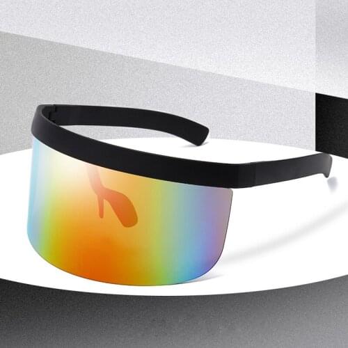 2020 Oversized Mirror Goggle Sunglasses Women Men Brand Design Anti-UV Protection Sun Glasses Male Eyewear Sunscreen Mask Shades