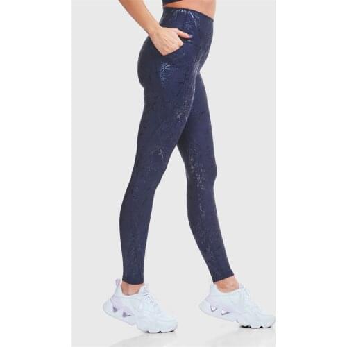 Superstacy Glitter High Waist Pockets Dark Blue Sports Leggings