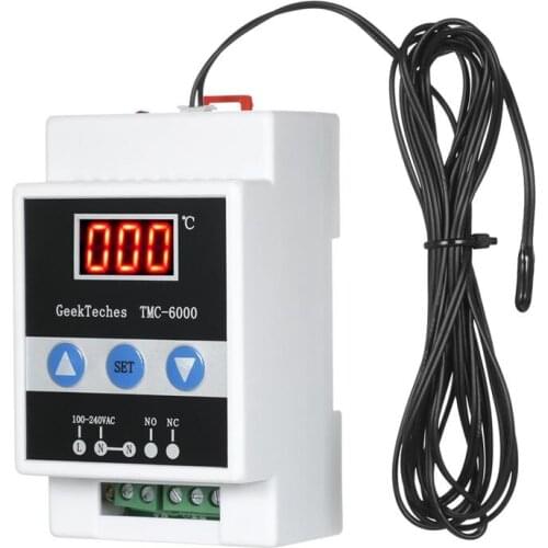 TMC-6000 110-240V Guide Rail Thermoregulator Digital Temperature Controller Thermostat Refrigeration Heating Temperature Control