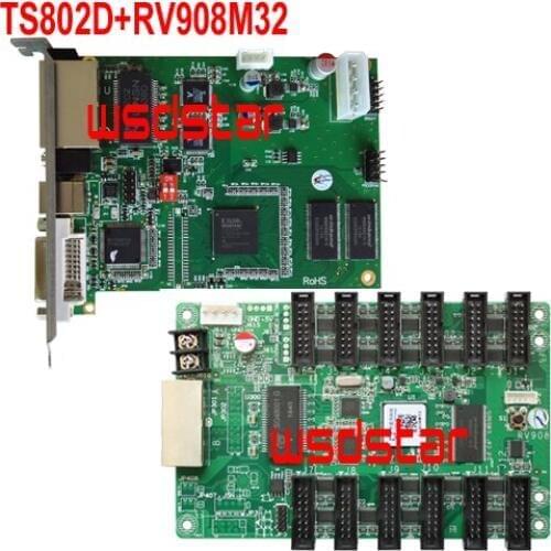 TS802D LED sending card with 1pc RV908M32 LED receiving card RV908T RV908 RV908M