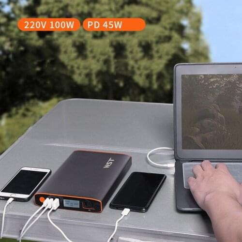 27200mAh Power Bank PD45W Fast Charging Powerbank for iPhone 12 iPad Laptop Powerbank 220V 100W Outdoor Power Supply LCD Display