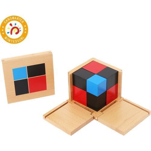 High Quality Beech Wooden Montessori Baby Standard Binomial Cube Toys Preschool Training Teaching Aids Brain Teaser Games SE018