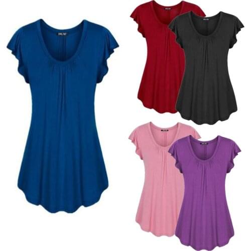 Plus Size 6XL 2021 Summer T Shirt Women Butterfly Sleeve O-neck Solid Cotton T-shirt Tops Female Casual Loose Korean Clothes