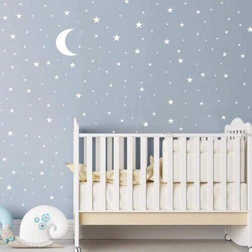 Star moon combination wall sticker for kids baby rooms bedroom background home decoration wallpaper DIY decals nursery stickers