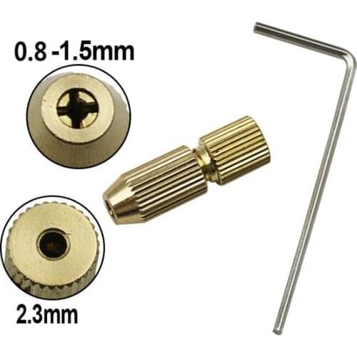 2.3mm Drill Chuck Copper Clamp Micro Drill Bit Fixture Brass Electric Motor Shaft for 0.8mm-1.5mm Mini Drill Multi Tool With