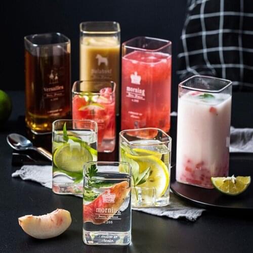 240/400ml Minimalist Glass Cup Transparent Drinking Utensil Milk Beer Cola Juice Cold Drink Cups Beverage Breakfast Drinkware