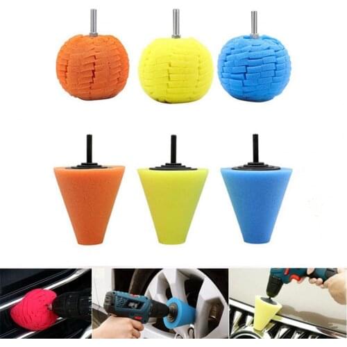 3/4/5/6Pcs/Set Car Polishing Disc Sponge Polishing Pad Buffing Waxing Sponge Wool Wheel Polishing Pad for Car Polisher Adapter