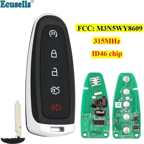 5 Button Smart Remote Smart Prox Key Fob 315MHz ID46 Chip for Ford Explorer Edge Expedition Flex C-max Taurus FCC: M3N5WY8609