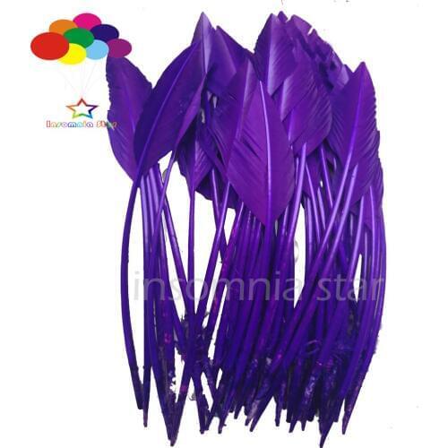 50 Pcs Arrow Purple Turkey Feathers 25-30 CM/10-12 INCH Beautiful for Jewelry Carnival Decorative Diy Costume Mask Headdress