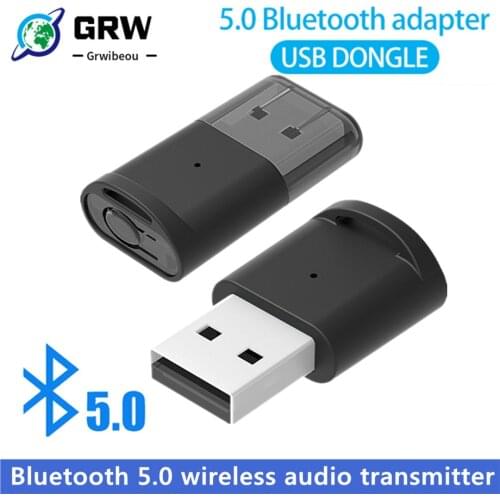 GRWIBEOU USB Bluetooth 5.0 Adapter Receiver Transmitter Dongle for PC Wireless Transfer for Bluetooth Headphone Speakers Mouse