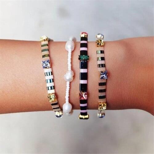 Handmade Bracelet Plexiglass Crystal Luxury Inlaid Beaded Bracelet Girls Women Frendship Bracelet Beaded jewelry 2020 New Style