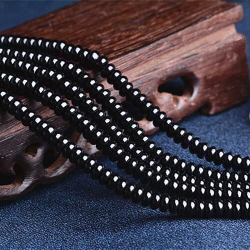 Grade A Natural Black Agate Beads Rondelle 2x4mm 3x6mm 4x8mm 5x10mm 15 Inch Strand MN66