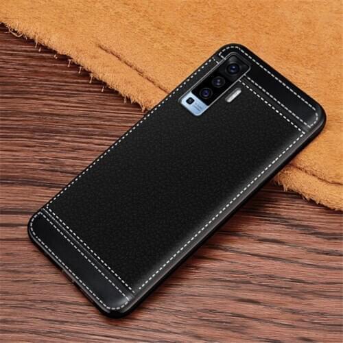 Case For Vivo X50 V2001A CoverLeather Texture Soft TPU Case Fundas For Vivo X50 Pro V2005A Coque Etui Kryt