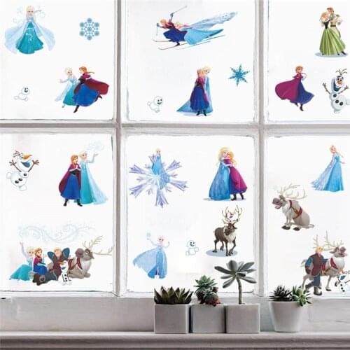 Disney Frozen Princess 30*60cm Wall Stickers For Kids Rooms Home Decor Cartoon Diy Elsa Olaf Wall Decals Pvc Posters
