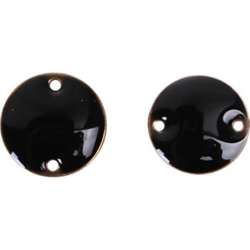 DoreenBeads Fashion Copper Enamelled Sequins Connectors Round Unplated Colorful Enamel Jewelry DIY Findings 12mm Dia, 10 PCs