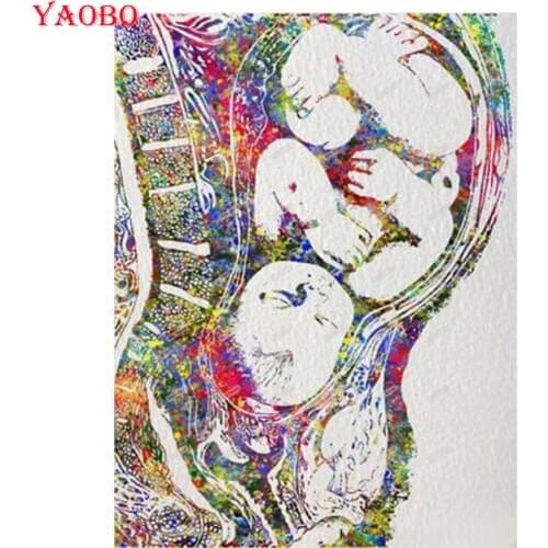 Square drill Resin round 5D Diamond Painting Watercolor pregnancy Pattern Embroidery Cross Stitch Mosaic painting decoration