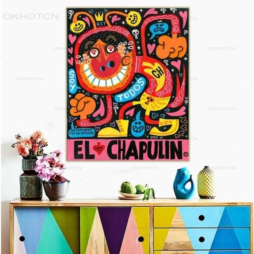 Canvas Painting Jorge Gutierrez"el Chapulin" Art Print Posters american Mexican Folklore Aesthetic Wall Art Pictures for Bedroom