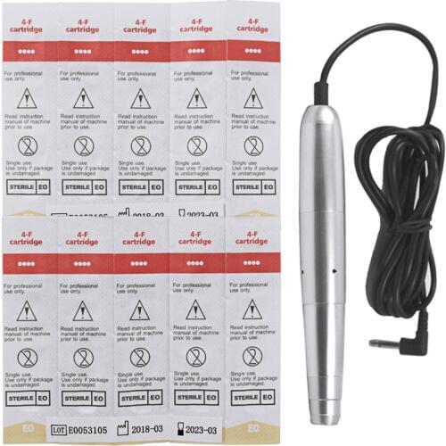 10Pcs Tattoo Cartridge Needle 4F Permanent Makeup Machine Needles Tattoo Eyebrow Lips For Permanent Makeup Machine Flat Needles