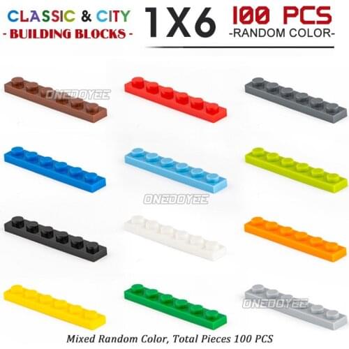 1X6 Classic Building Blocks For Children Toys Kids DIY Colorful Small City Bulk Creative Bricks Model 100-200PCS