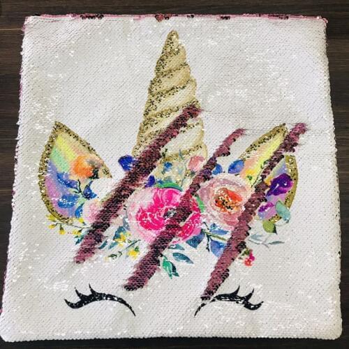 Beautiful Unicorn Double Pillowcase European And American Explosions Sequin Pillowcase Magical Pillow Cover