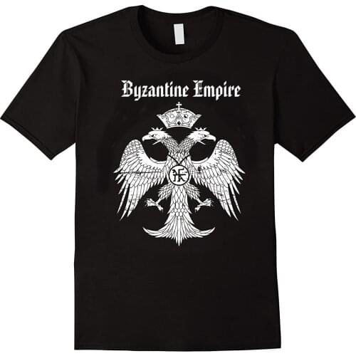 Creative Design Byzantine Empire Double-Headed Eagle Distressed T-Shirt Summer Cotton Short Sleeve O-Neck Mens T Shirt New S-3XL
