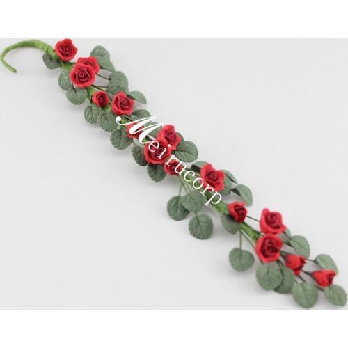 Wholesale fine Dollhouses 1:12 scale red Mini flower