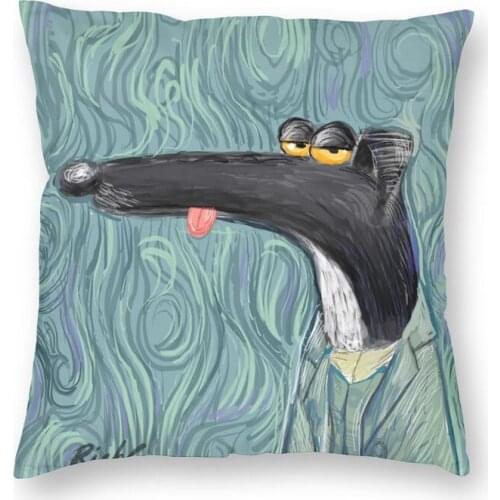 Greyncent Van Dogh Square Pillow Case Decoration Whippet Dog Cushion Cover Throw Pillow for Car Double-sided Printing