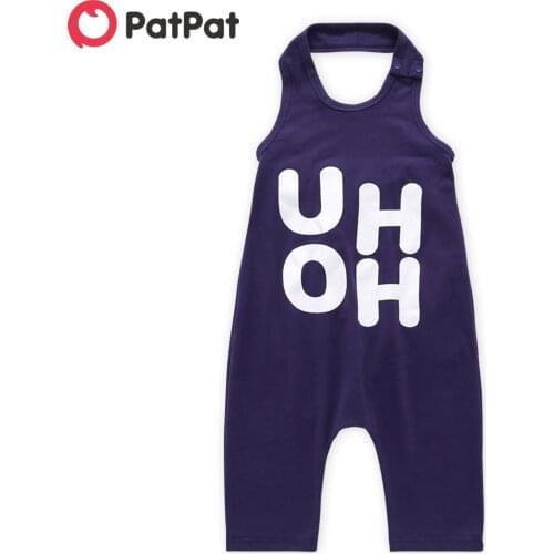 PatPat 2020 Summer New Baby Toddler Girl Trendy Letter Print Strappy Pieces Onesies