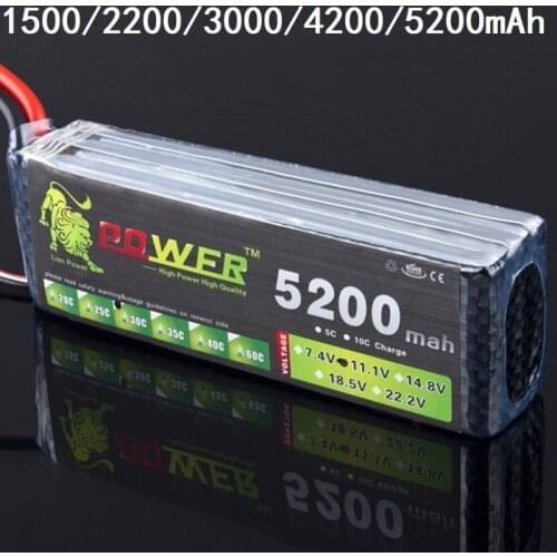LION POWER 1500mAh 2200mah 2800mah 3300mah 4200mah 5200mah 11.1v lipo battery For RC toy Car Airplane Helicopter Boat 3s battery