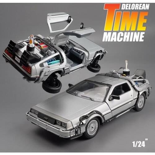 1:24 Diecast Alloy Model Car DMC-12 delorean back to the future Time Machine Metal Toy Car For Kid Toy Gift Collection